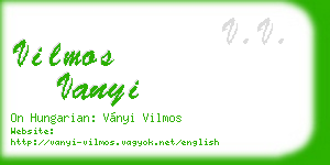 vilmos vanyi business card